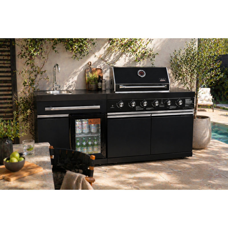 Big Horn Outdoors 4+2 Burners 74,600 Btu Deluxe Fingerprint